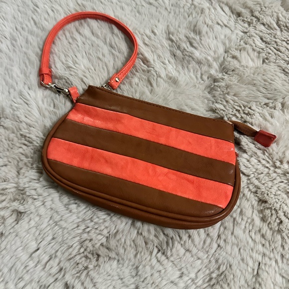 Shirlee Striped Leather Wristlet - Picture 1 of 7